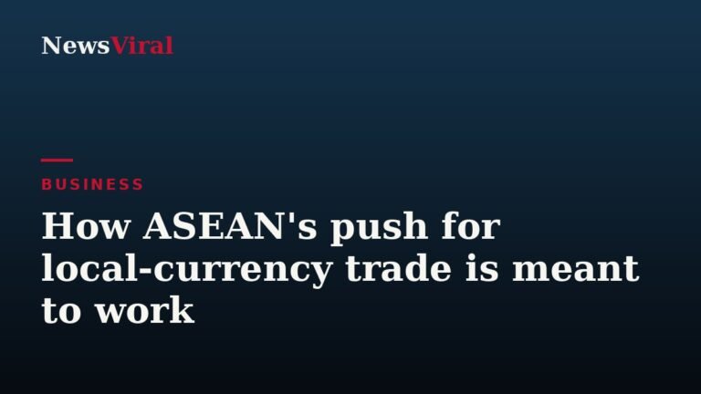 How ASEAN’s push for local-currency trade is meant to work