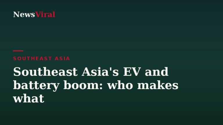 Southeast Asia’s EV and battery boom: who makes what